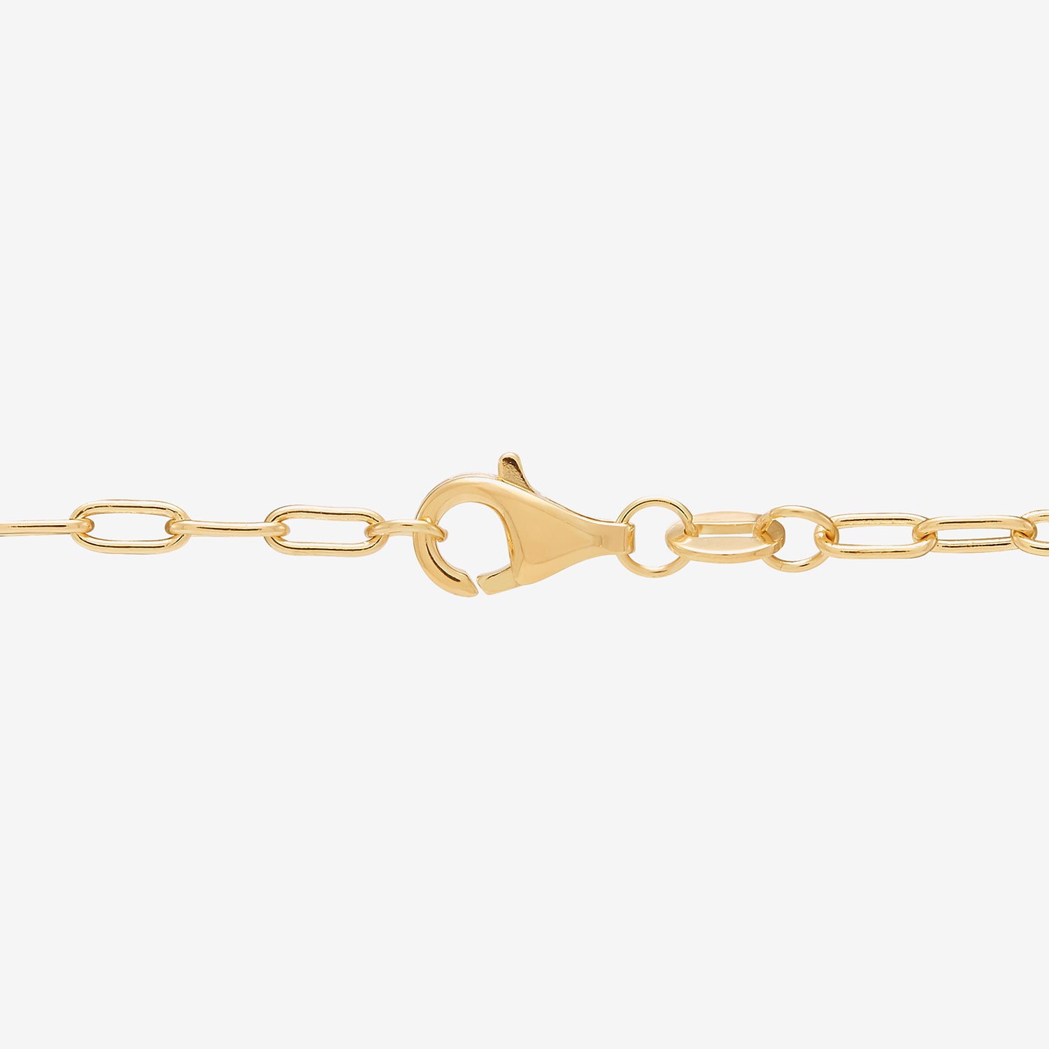 Womens 14K Gold Over Silver 7.5 Inch Solid Paperclip Chain Bracelet