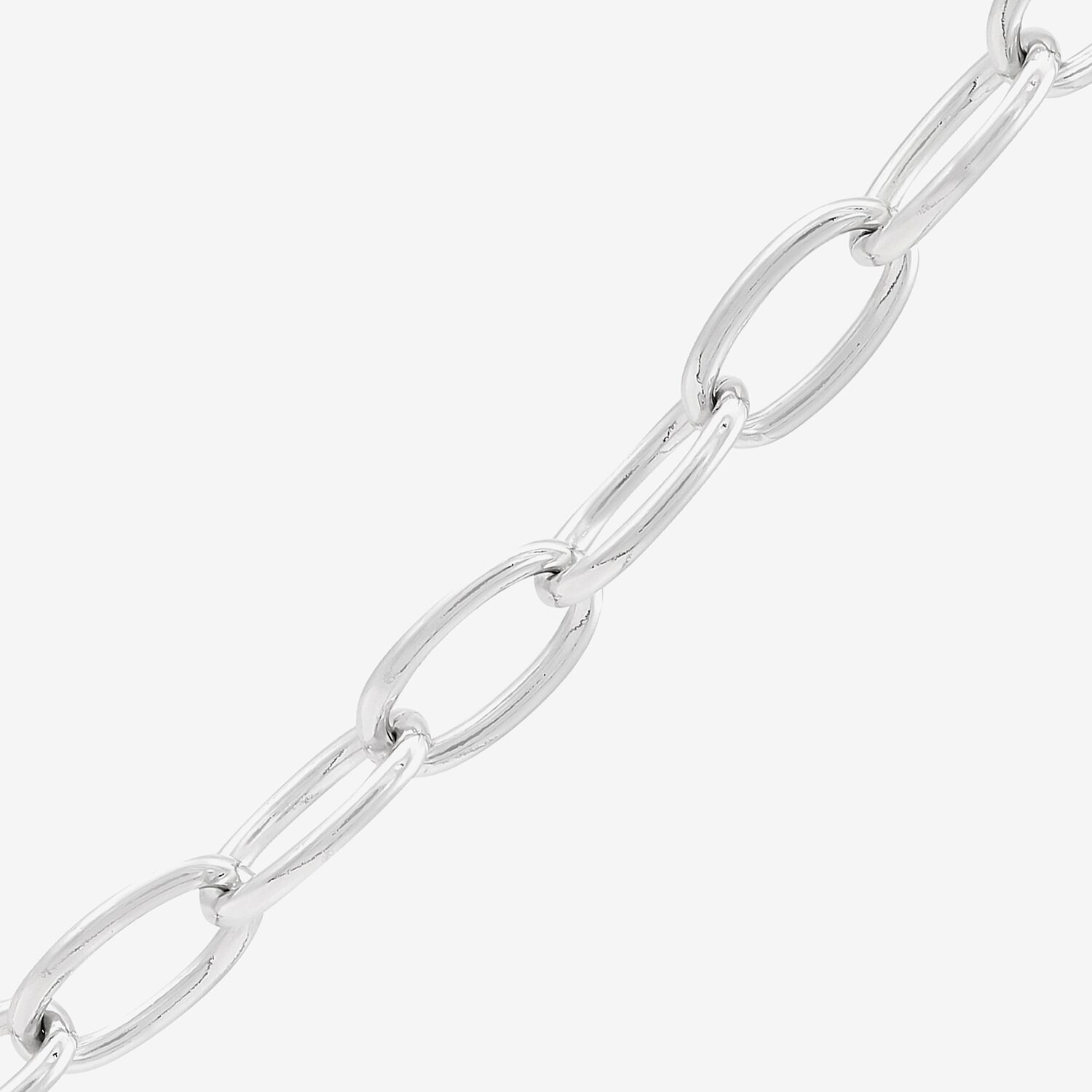 Womens Sterling Silver Inch Paperclip Chain Necklace