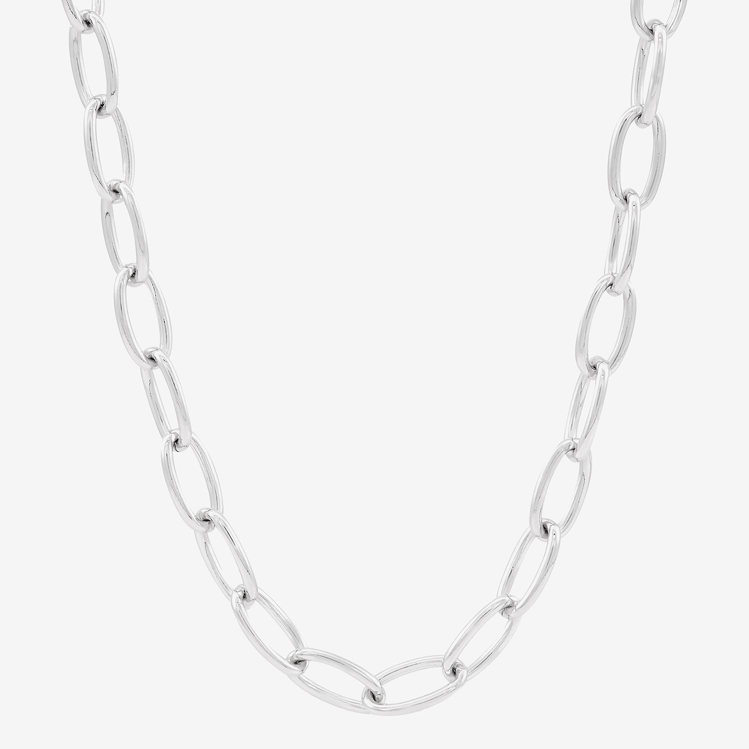 Womens Sterling Silver Inch Paperclip Chain Necklace