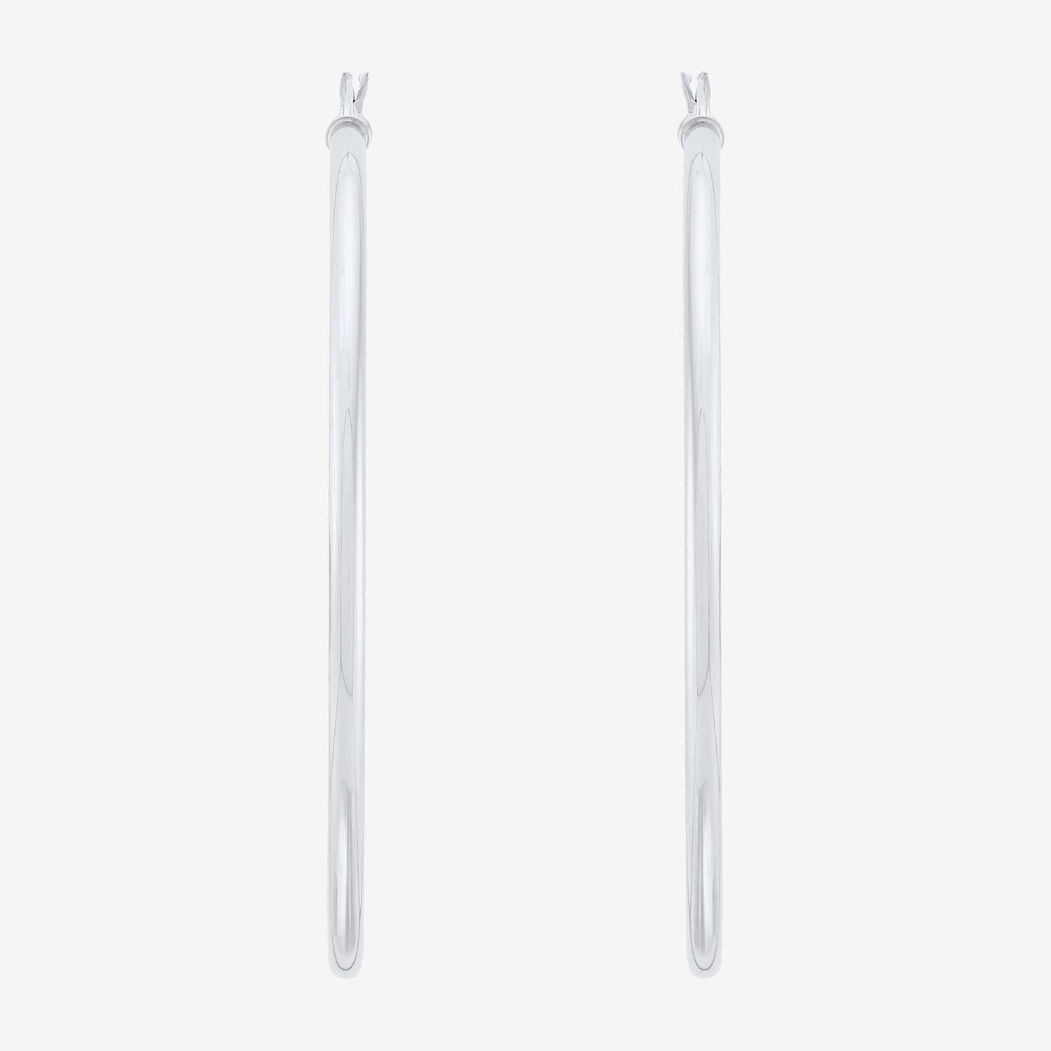 Womens 14K White Gold 50mm Hoop Earrings