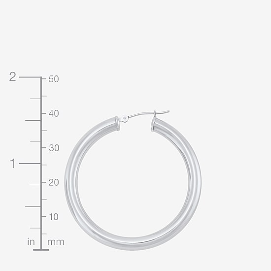 Limited Quantities! Womens 14K White Gold 40mm Hoop Earrings