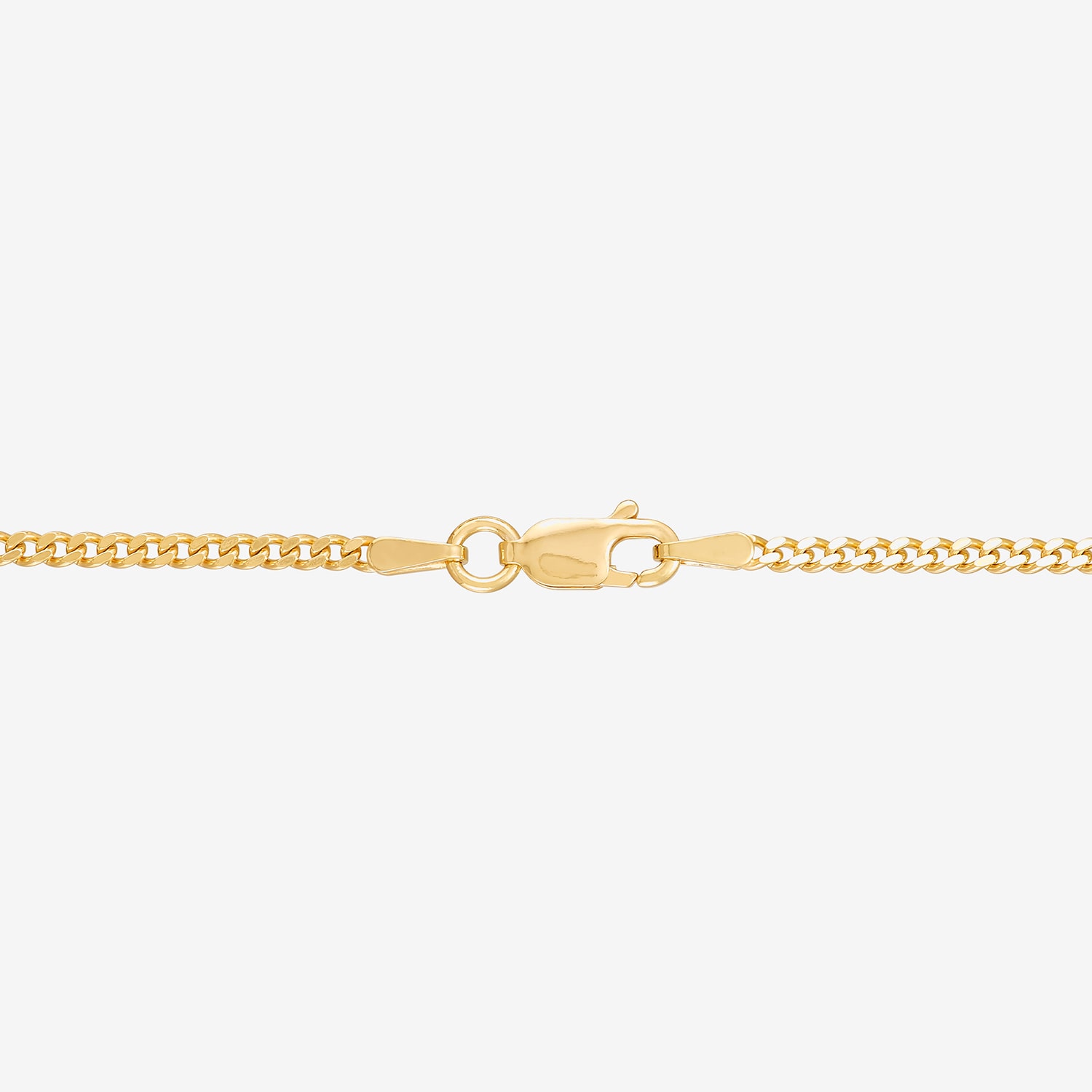 Womens 18K Gold Over Silver 7.5 Inch Solid Curb Chain Bracelet