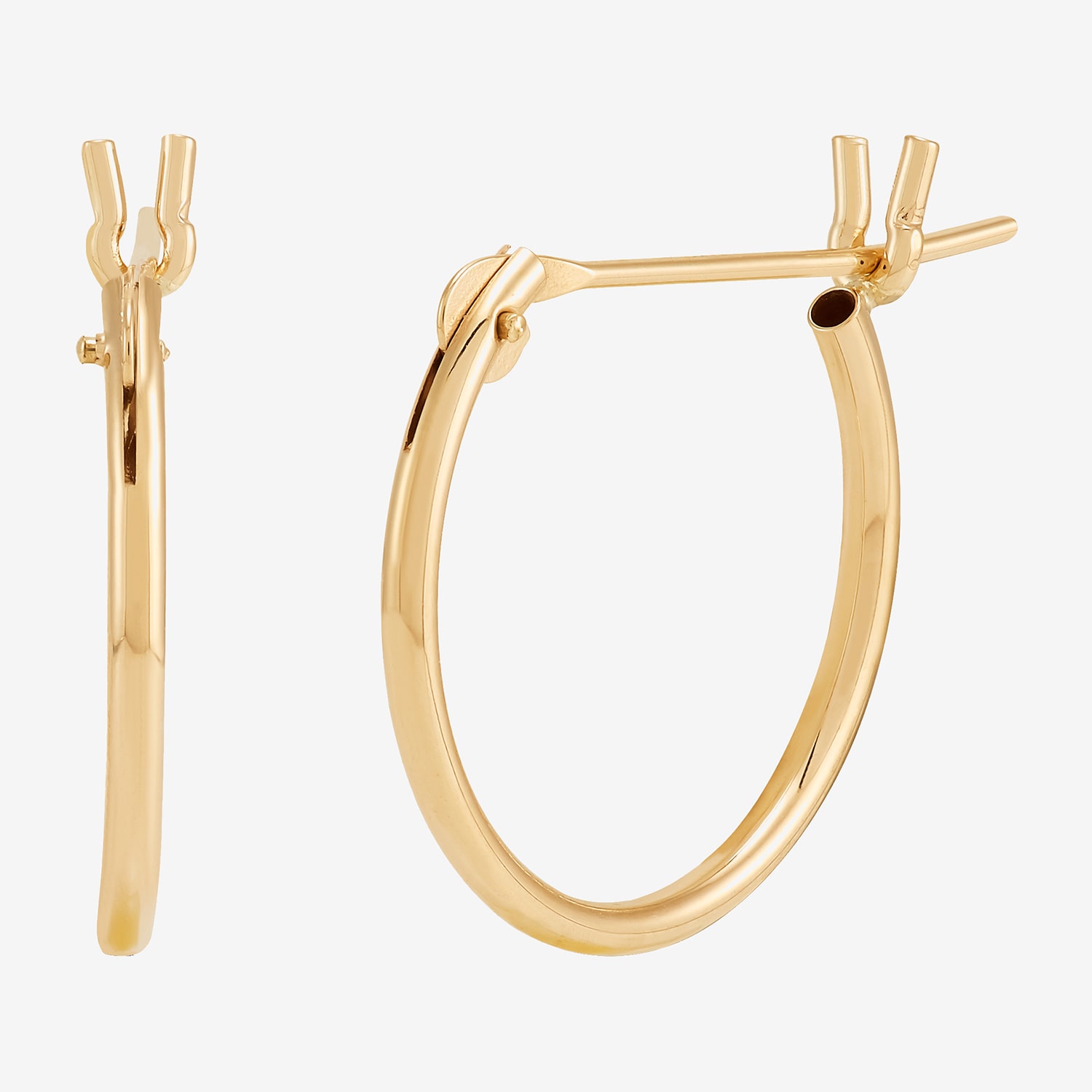 Womens 14K Gold 14.3mm Hoop Earrings