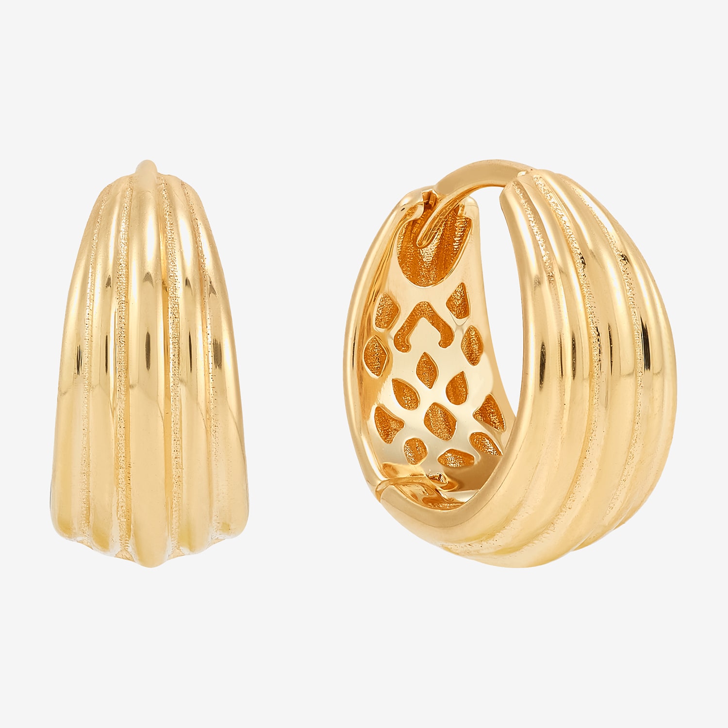Limited Quantities! Womens 14K Gold 14.2mm Hoop Earrings