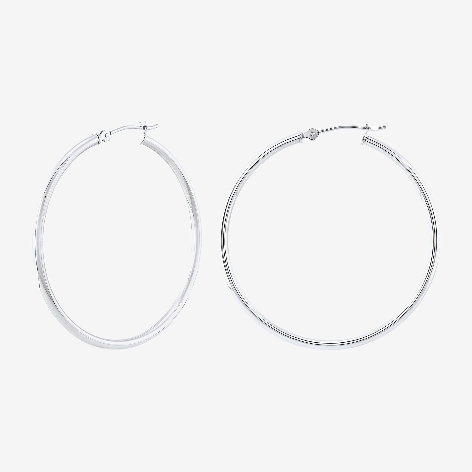 Limited Quantities! Womens 14K White Gold 40mm Hoop Earrings