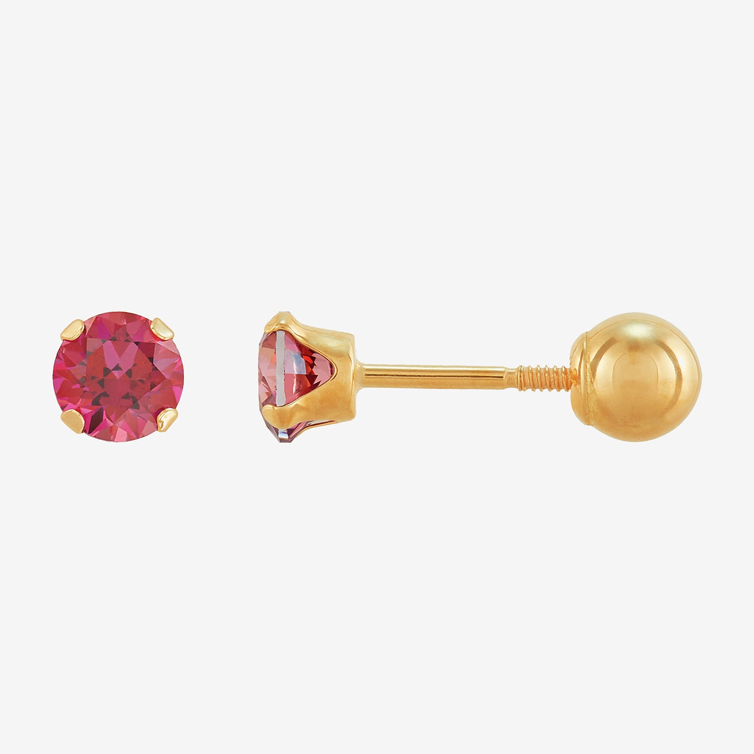 Limited Quantities! Cubic Zirconia 14K Gold 4mm Round Stud Earrings