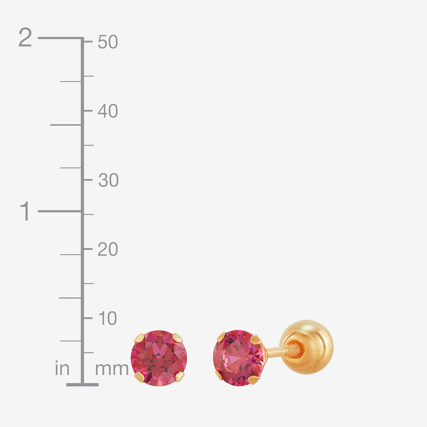 Limited Quantities! Cubic Zirconia 14K Gold 4mm Round Stud Earrings
