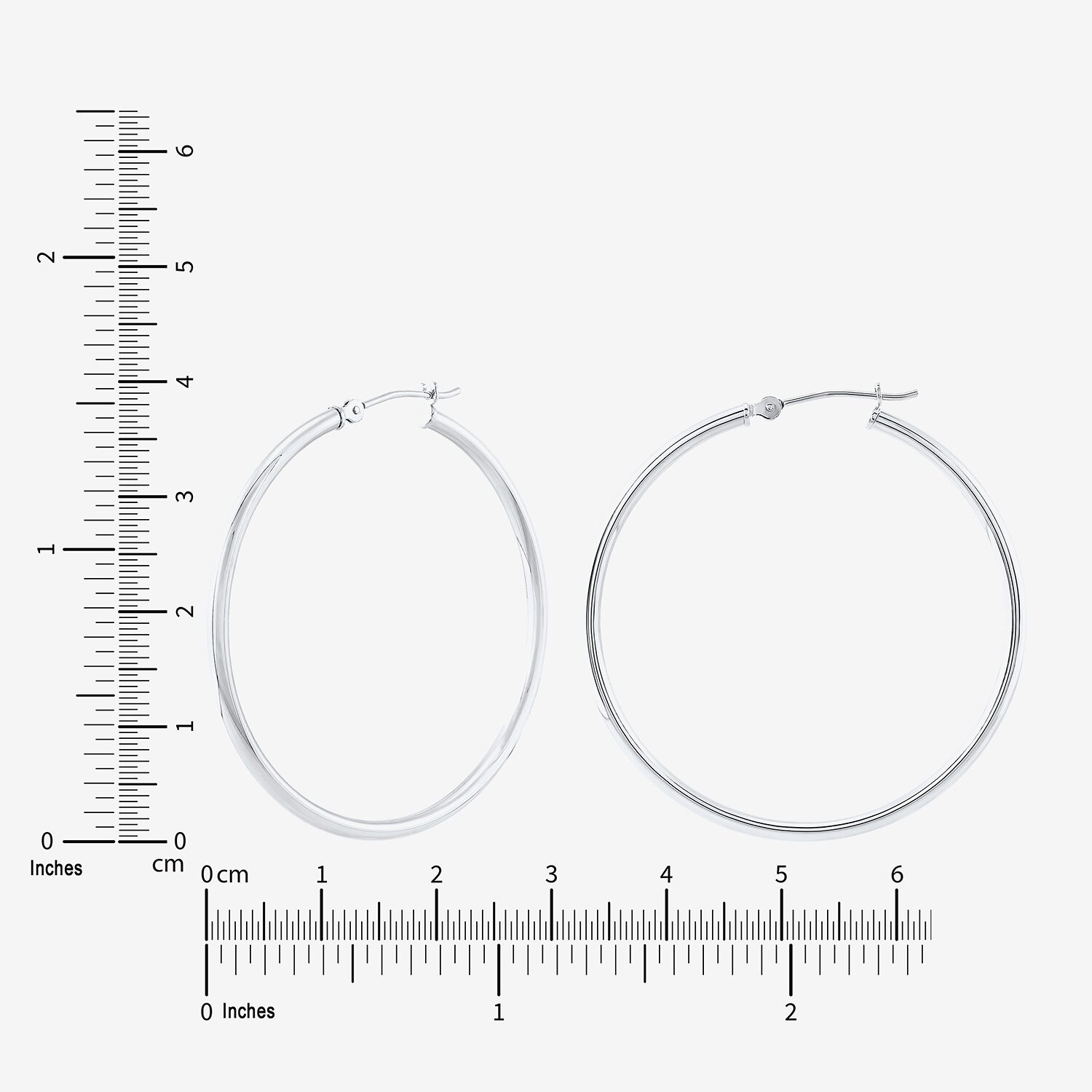 Limited Quantities! Womens 14K White Gold 40mm Hoop Earrings