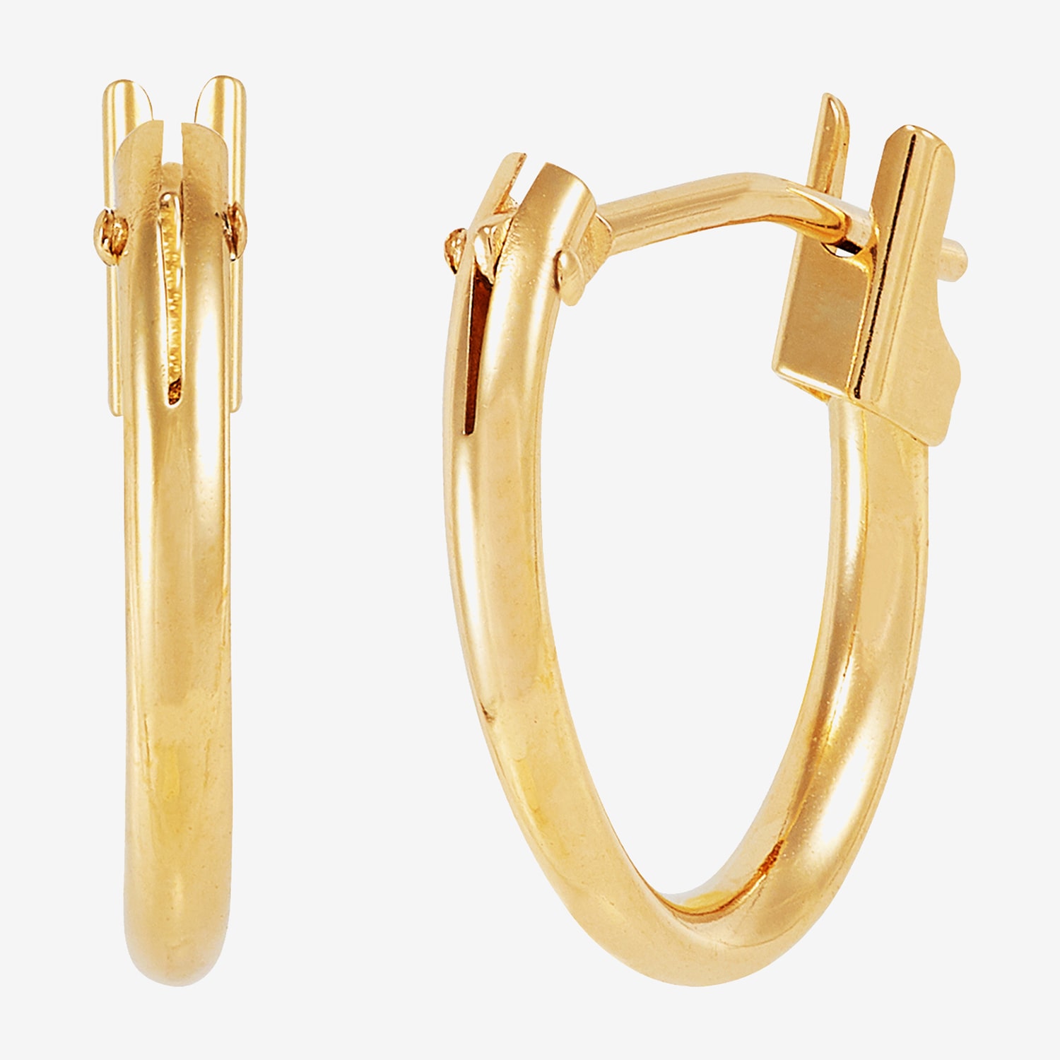 Womens 10K Gold 12mm Hoop Earrings