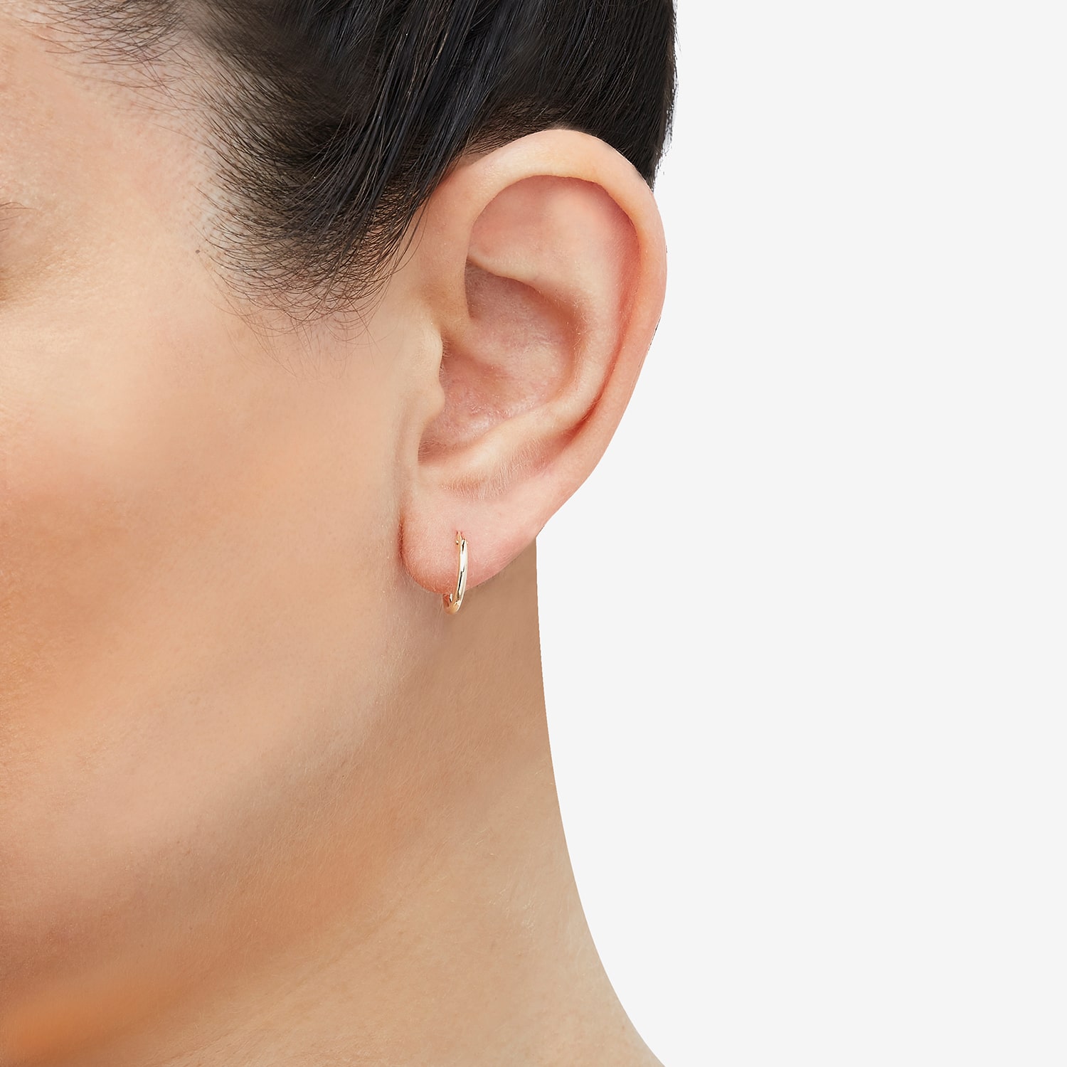 Womens 10K Gold 12mm Hoop Earrings