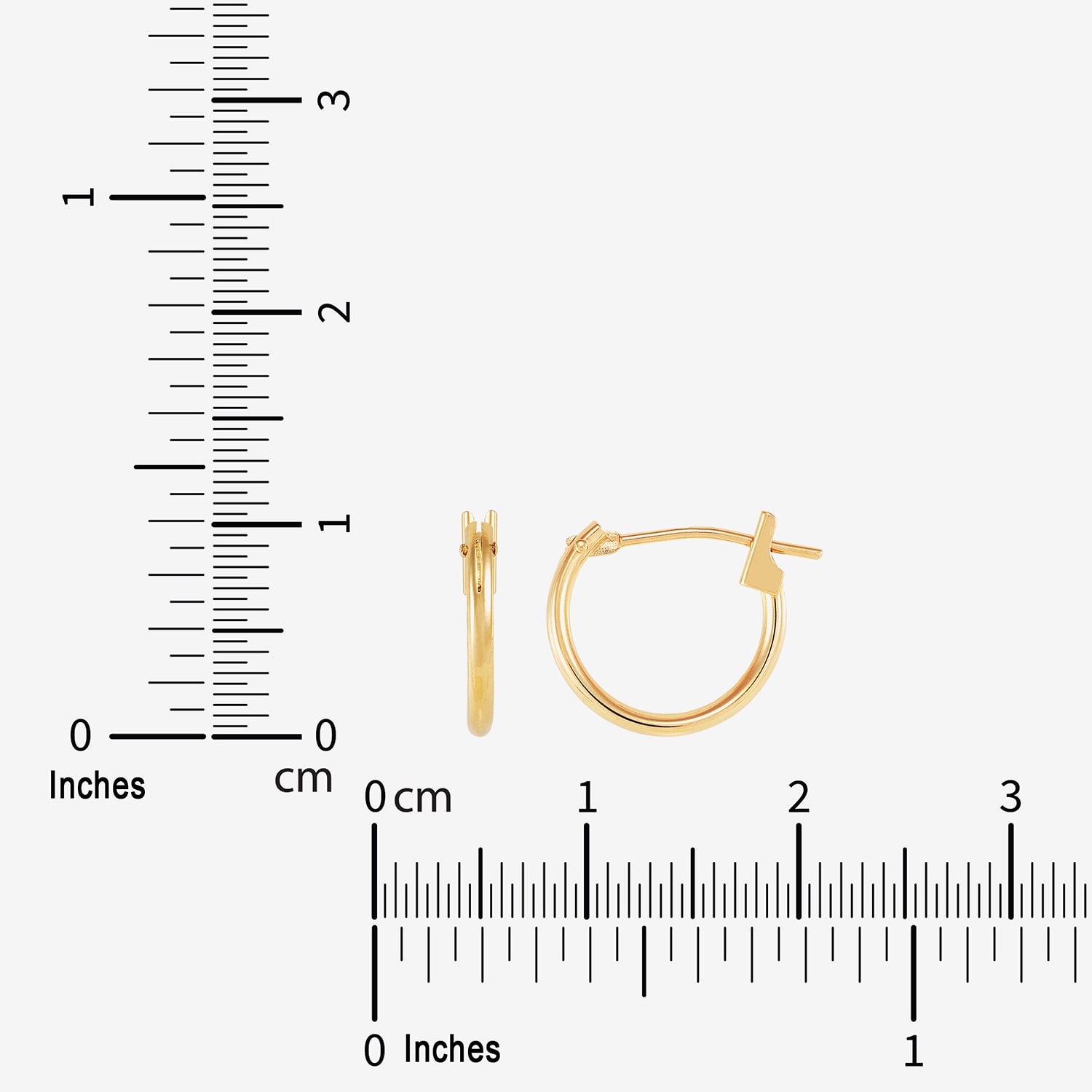 Womens 10K Gold 12mm Hoop Earrings