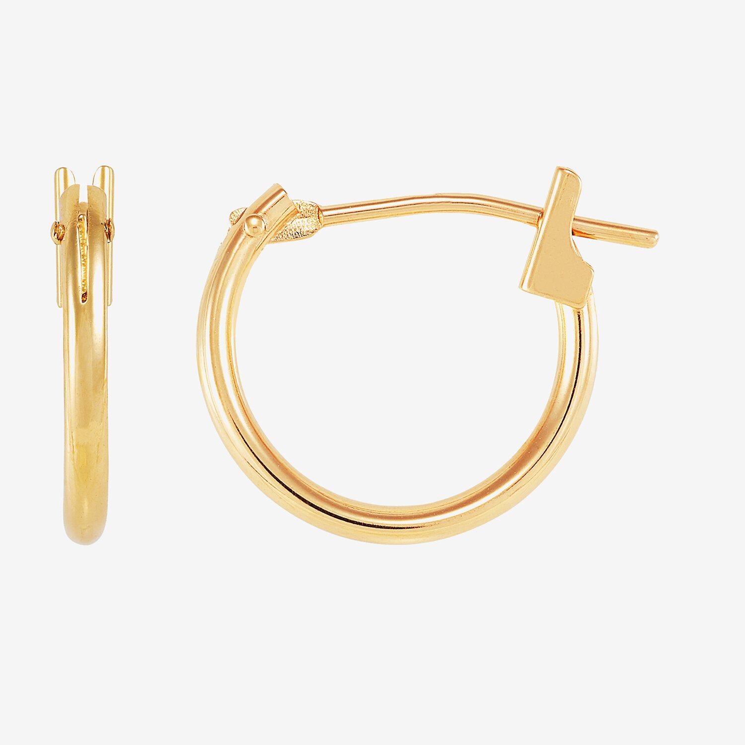 Womens 10K Gold 12mm Hoop Earrings