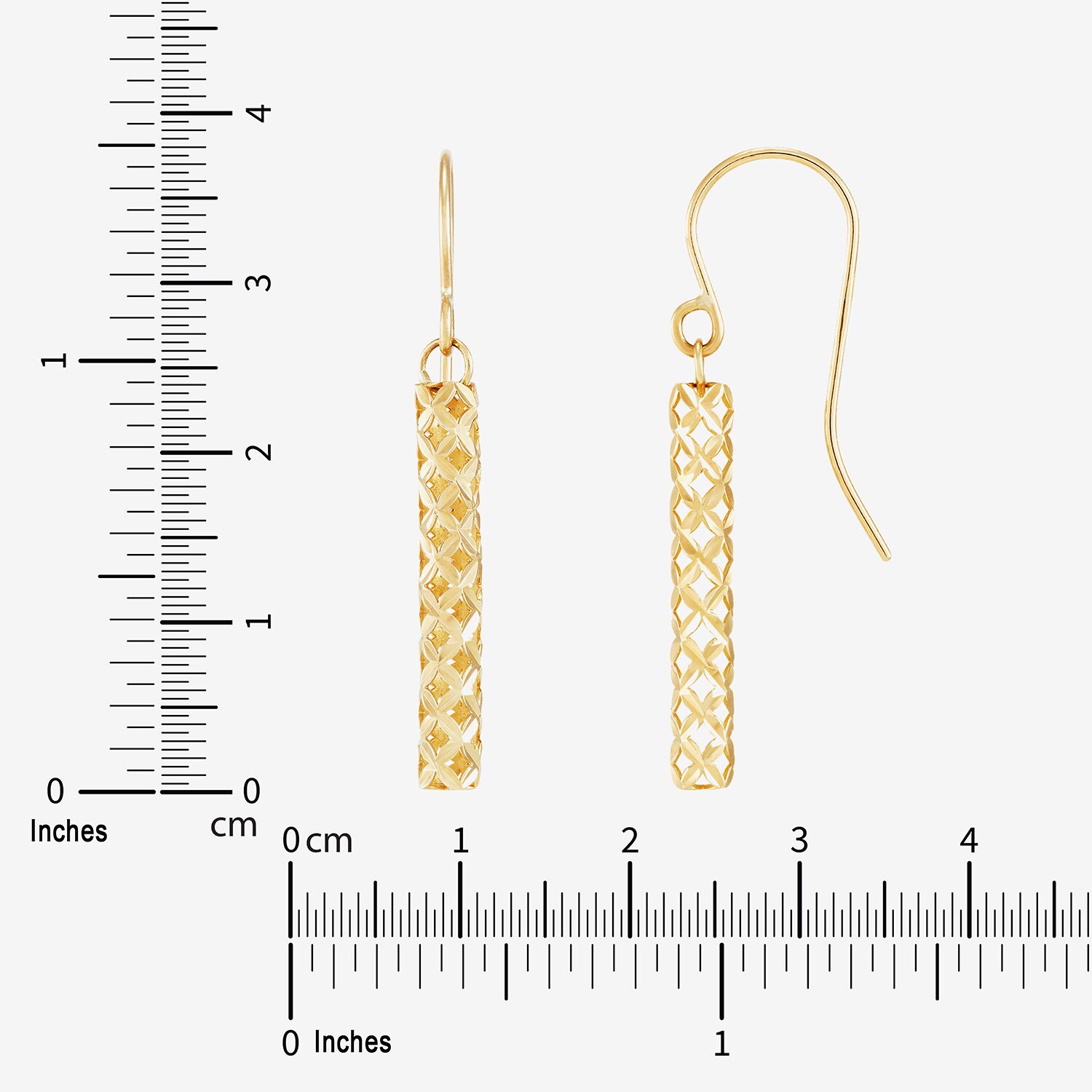 Womens 10K Gold Drop Earrings