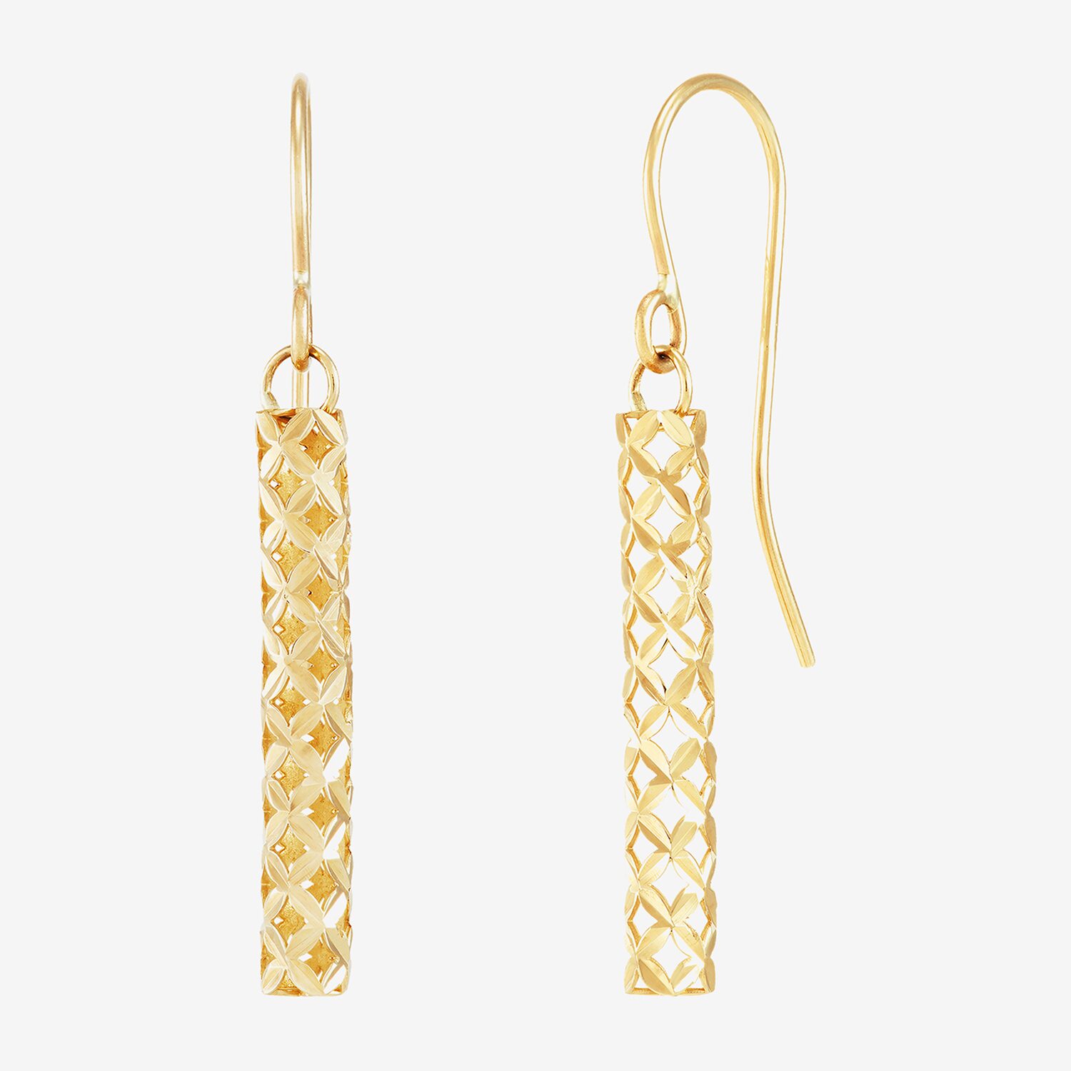 Womens 10K Gold Drop Earrings