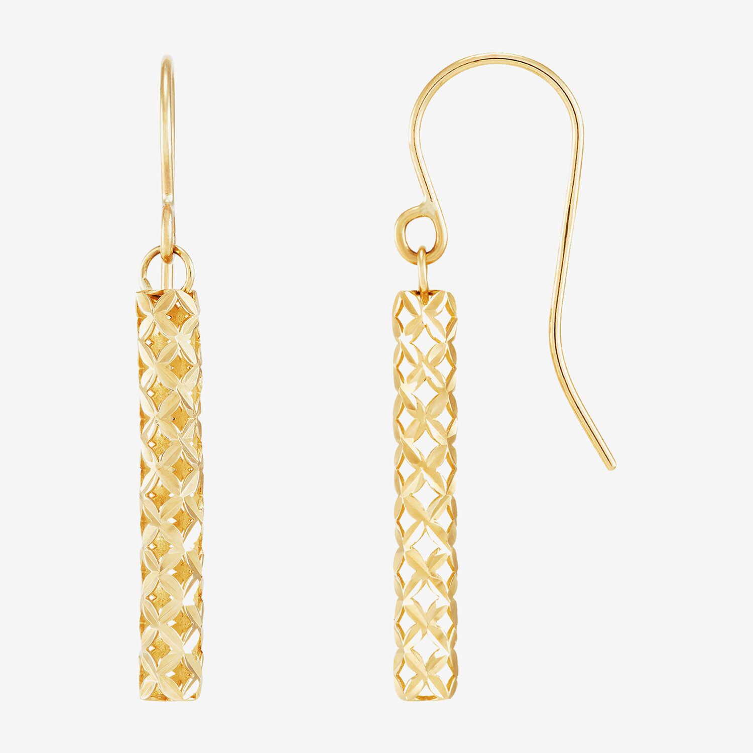 Womens 10K Gold Drop Earrings