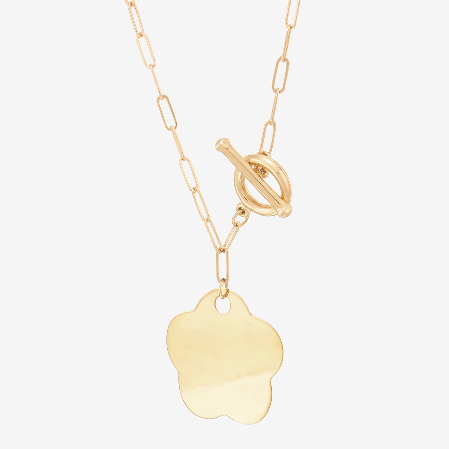 Limited Quantities! Womens 10K Gold Flower 18 Inch Pendant Necklace