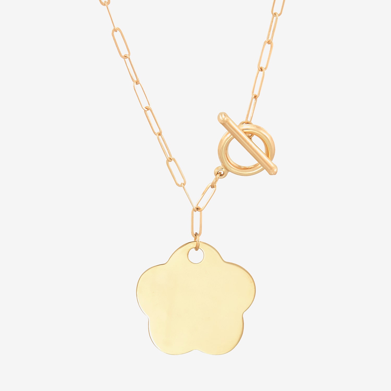 Limited Quantities! Womens 10K Gold Flower 18 Inch Pendant Necklace