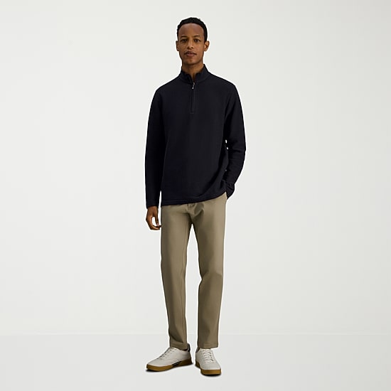 Haggar Jersey Mens Mock Neck Long Sleeve Quarter-Zip Pullover
