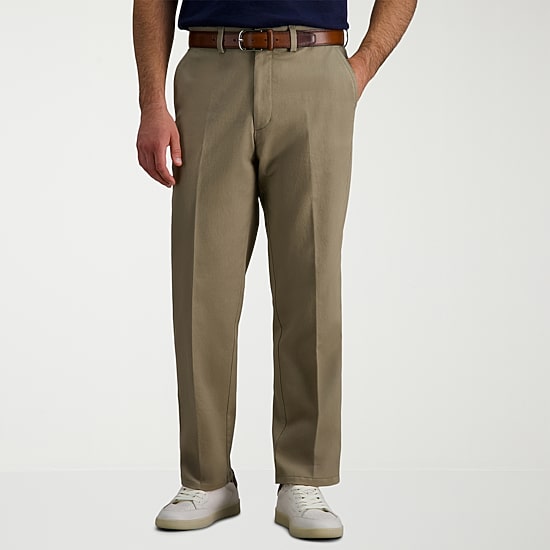Haggar Modern Khaki Mens Classic Fit Dress Flat Front Pant