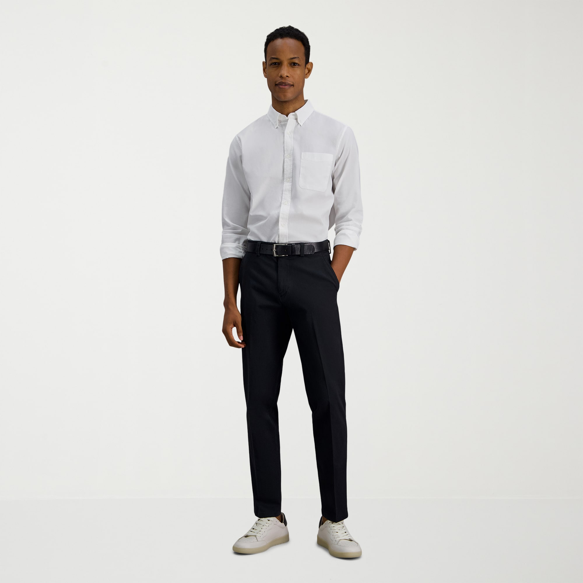 Haggar Modern Khaki Mens Slim Fit Dress Flat Front Pant