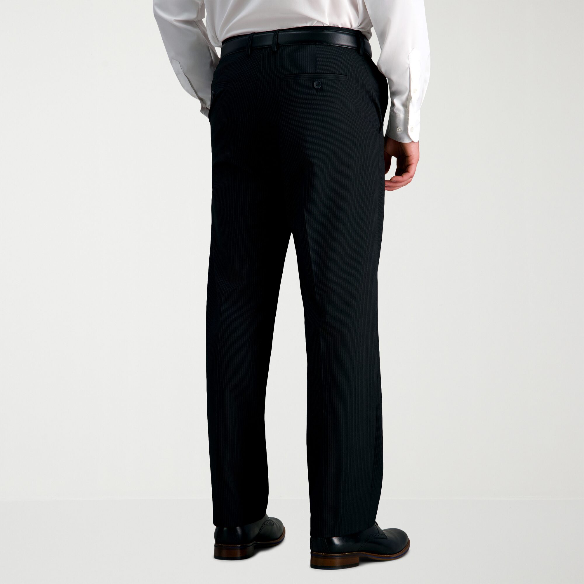 Haggar JMH Mens Stretch Fabric Classic Fit Striped Flat Front Suit Pant