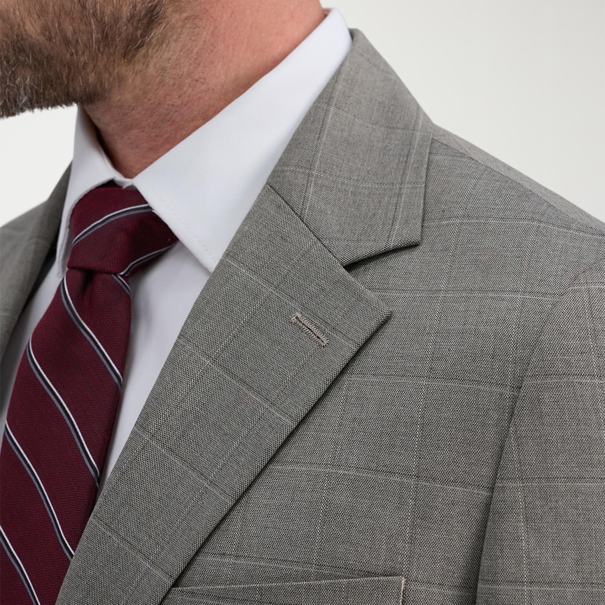 Haggar JMH Tailored Mens Stretch Fabric Modern Fit Windowpane Suit Jacket