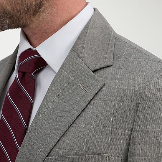 Haggar JMH Tailored Mens Stretch Fabric Modern Fit Windowpane Suit Jacket