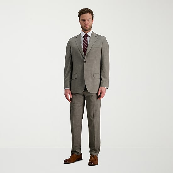 Haggar JMH Tailored Mens Stretch Fabric Modern Fit Windowpane Suit Jacket
