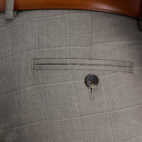 Haggar JMH Tailored Mens Stretch Fabric Modern Fit Windowpane Flat Front Suit Pant
