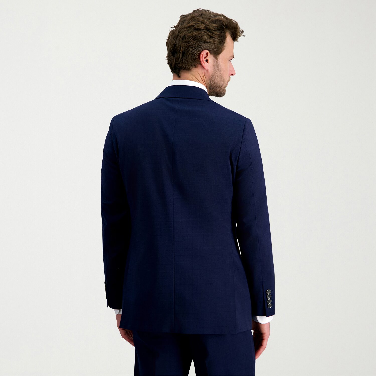 Haggar JMH Tailored Wool Windowpane Mens Stretch Fabric Modern Fit Suit Jacket