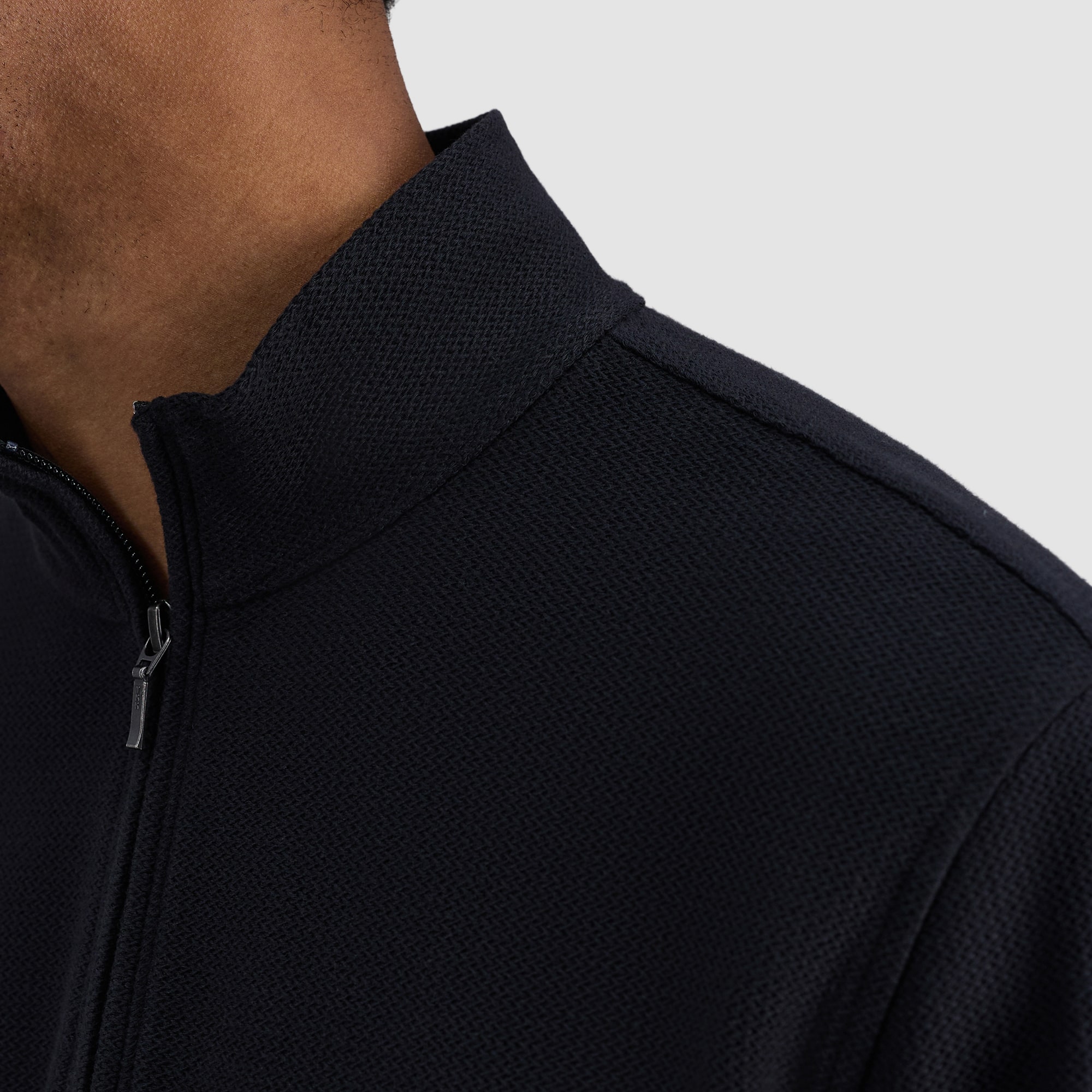 Haggar Jersey Mens Mock Neck Long Sleeve Quarter-Zip Pullover