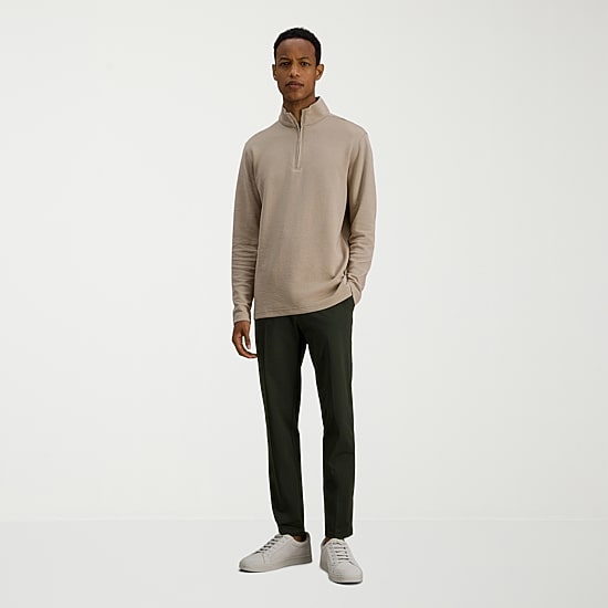 Haggar Mens Mock Neck Long Sleeve Quarter-Zip Pullover