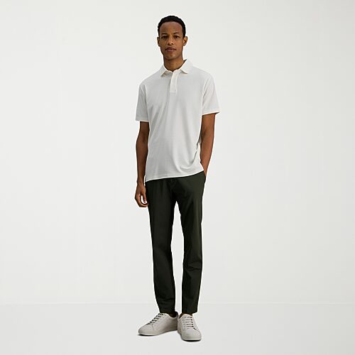 Haggar Pique Mens Regular Fit Short Sleeve Polo Shirt In White
