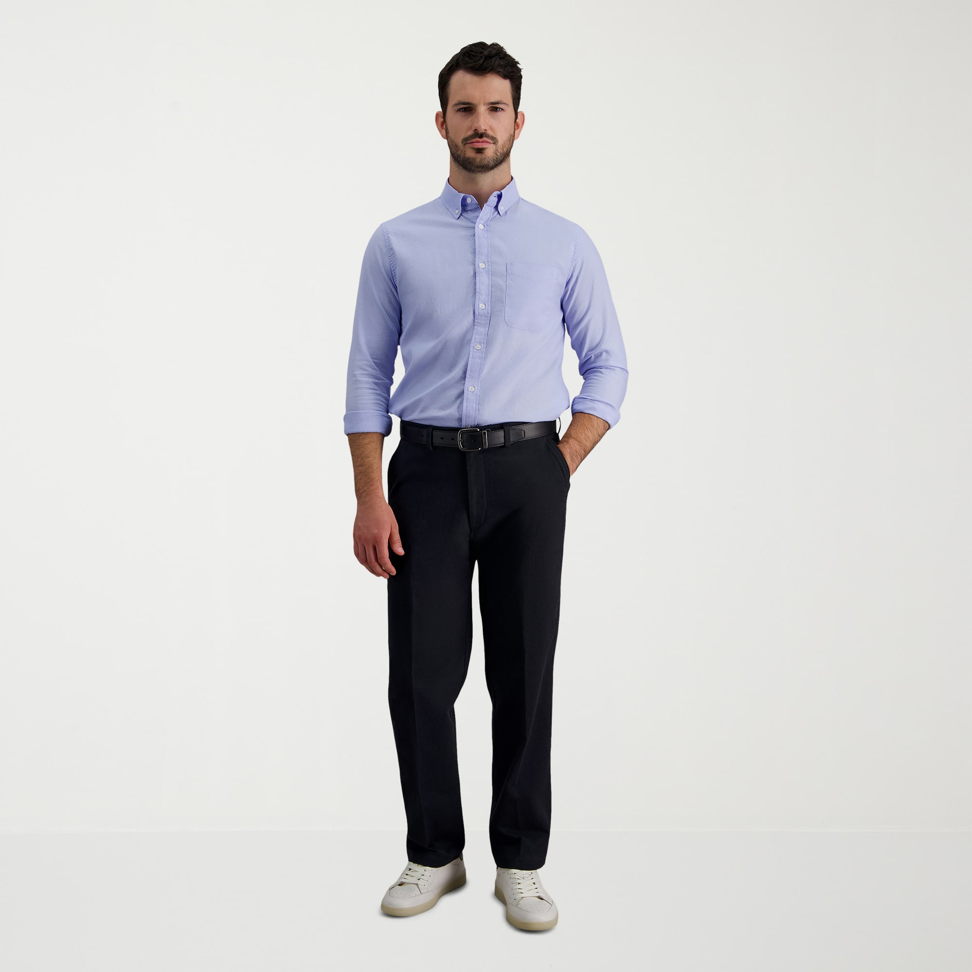 Haggar Modern Khaki Mens Classic Fit Dress Flat Front Pant