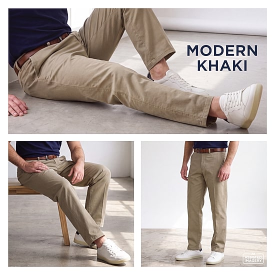 Haggar Modern Khaki Mens Classic Fit Dress Flat Front Pant