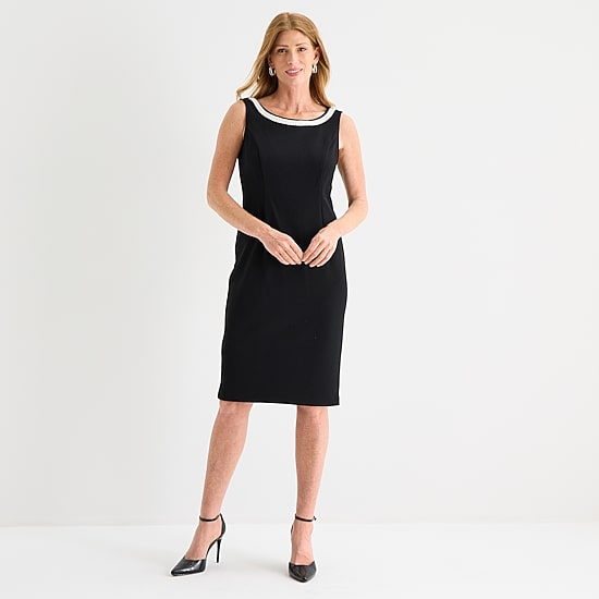 Maya Brooke Womens Grid Jacket Dress