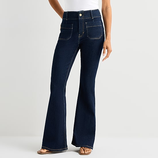 A.N.A Patch Pocket Womens Tall Highest Rise Flare Leg Jean
