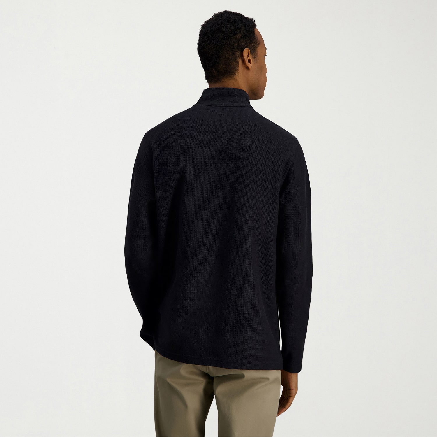 Haggar Jersey Mens Mock Neck Long Sleeve Quarter-Zip Pullover