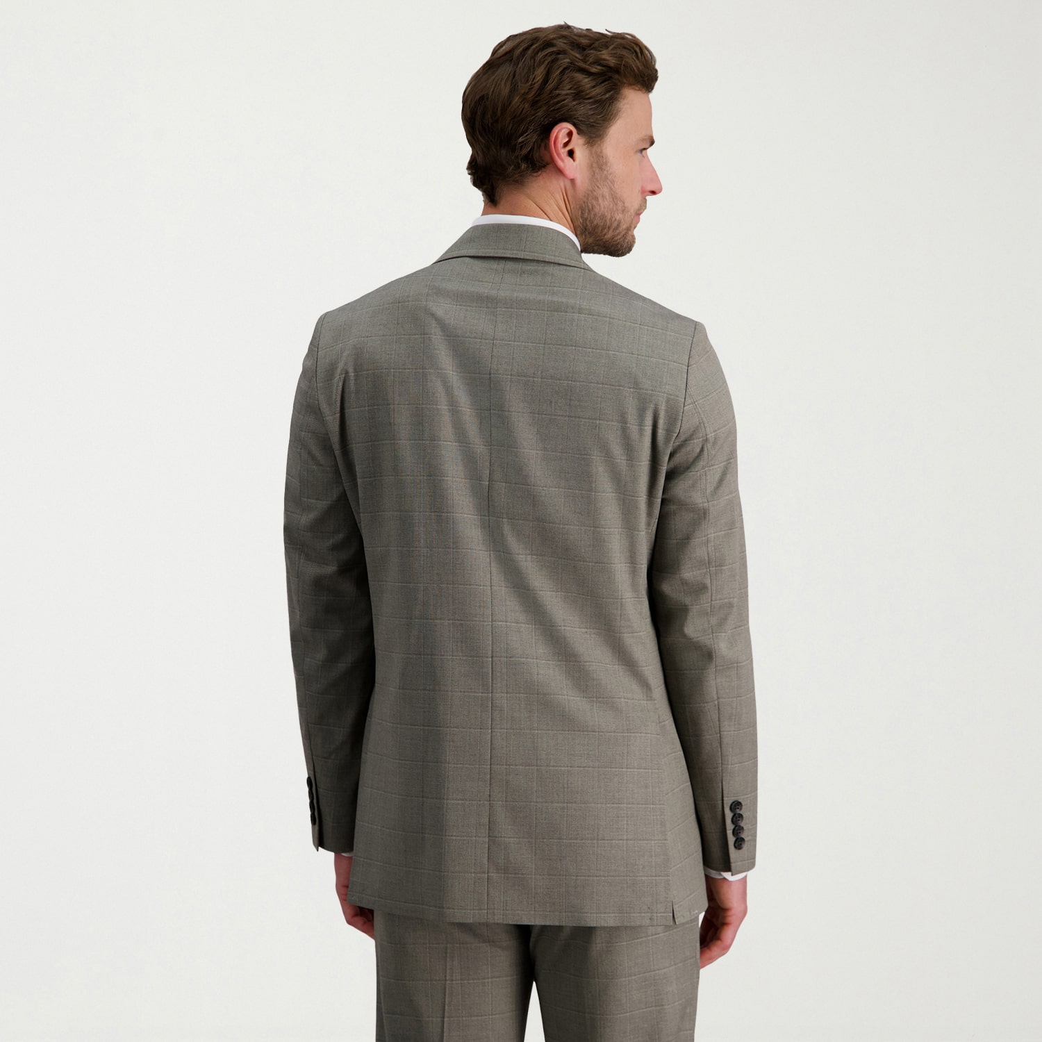 Haggar JMH Tailored Mens Stretch Fabric Modern Fit Windowpane Suit Jacket