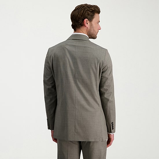 Haggar JMH Tailored Mens Stretch Fabric Modern Fit Windowpane Suit Jacket