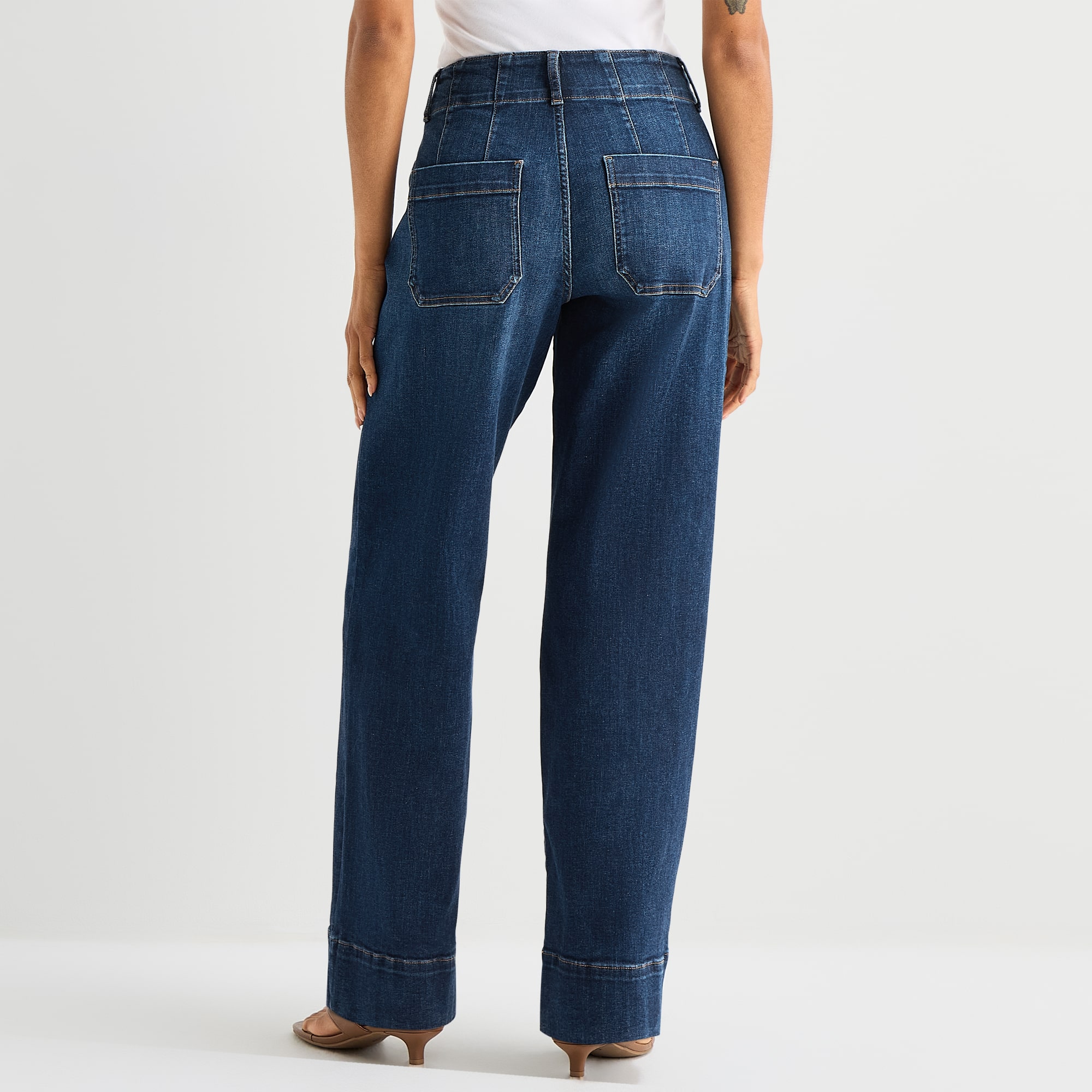 A.N.A Patch Pocket Womens Tall Highest Rise Wide Leg Jean