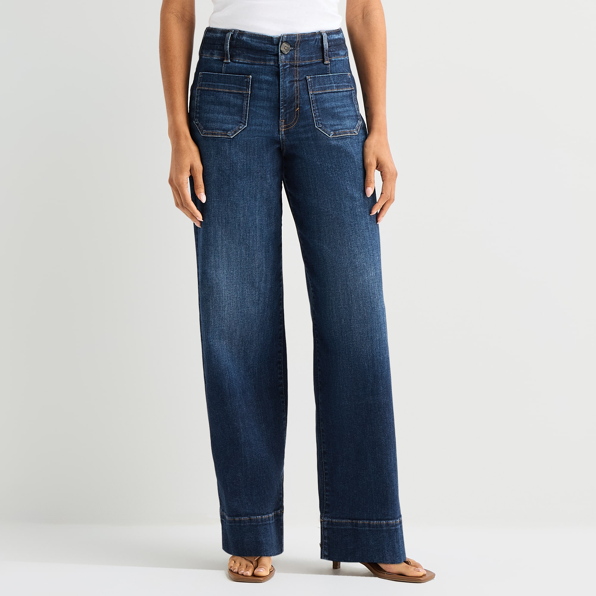 A.N.A Patch Pocket Womens Tall Highest Rise Wide Leg Jean