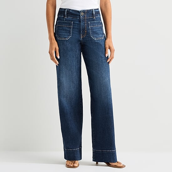 A.N.A Patch Pocket Womens Tall Highest Rise Wide Leg Jean