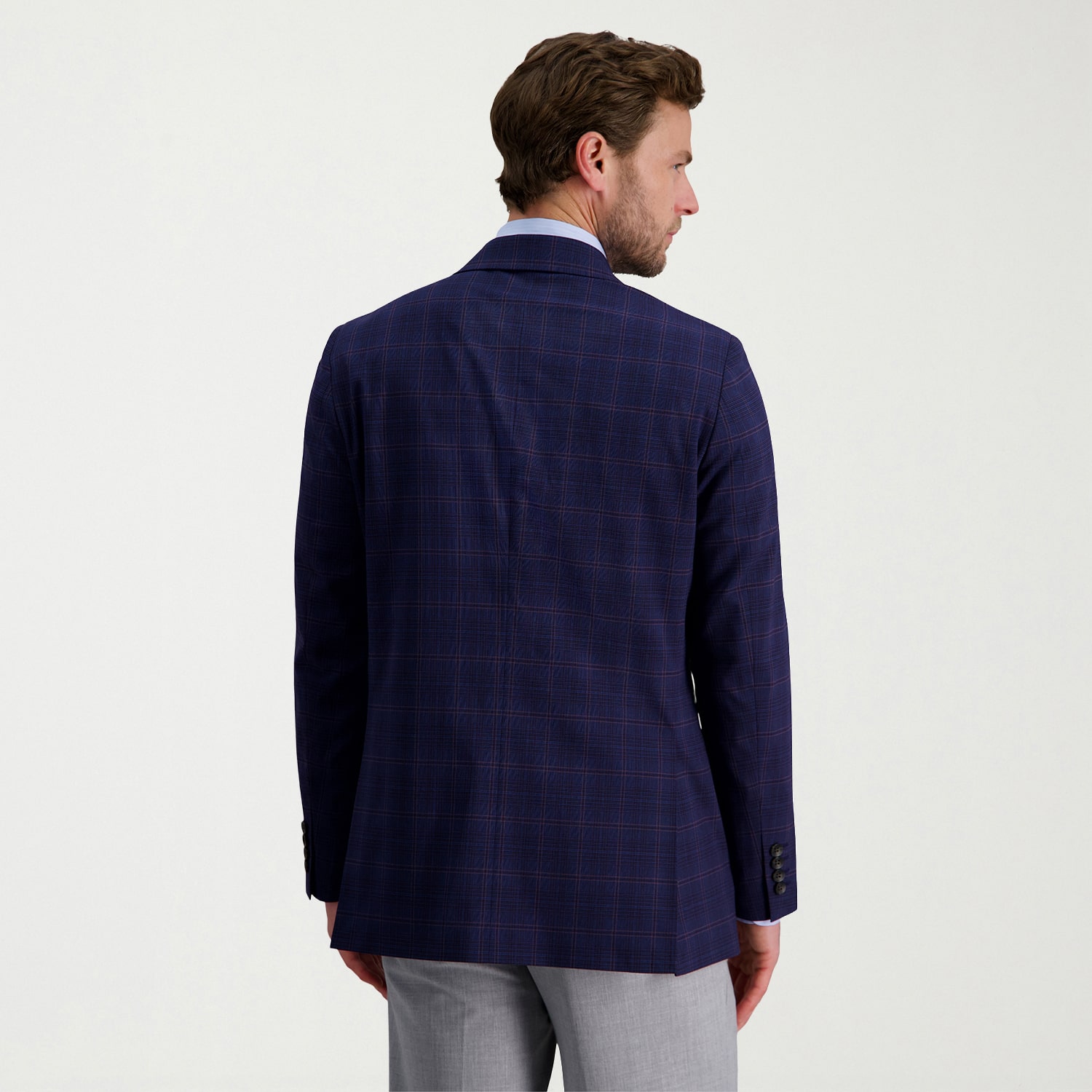 Haggar JMH Premium Stretch Plaid Mens Modern Fit Sport Coat