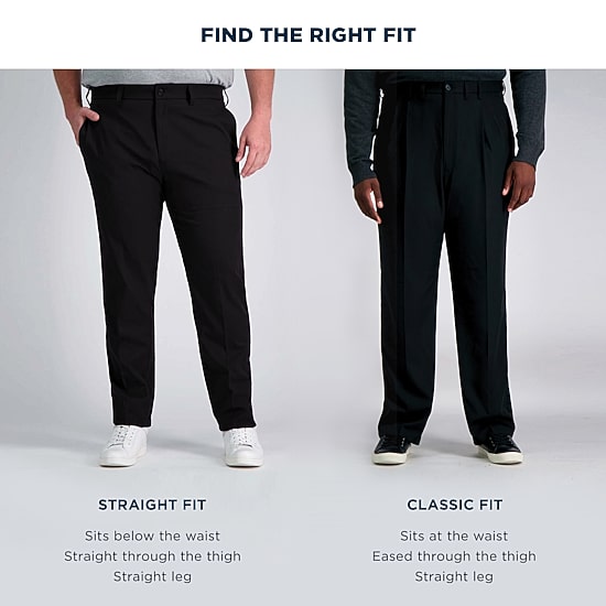 Haggar Sport Nylon 5-Pocket Mens Straight Fit Big and Tall Flat Front Pant