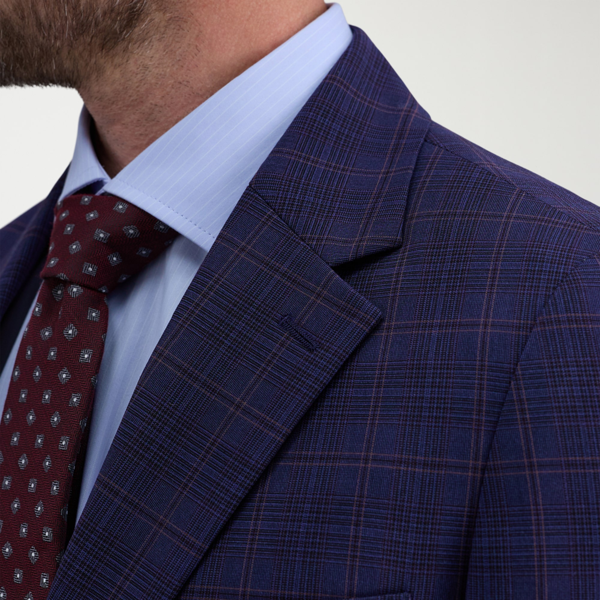 Haggar JMH Premium Stretch Plaid Mens Modern Fit Sport Coat