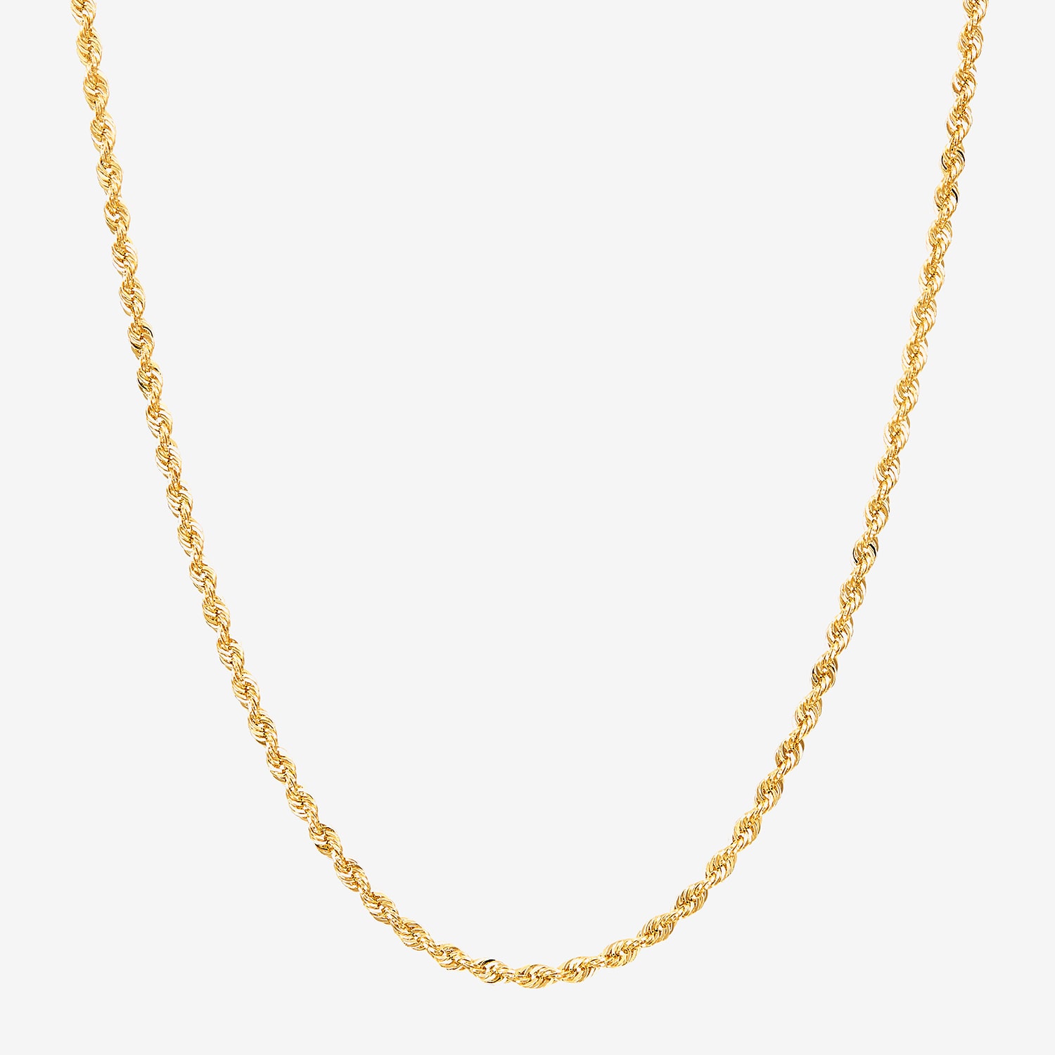 Womens 14K Gold 24 Inch Rope Chain Necklace