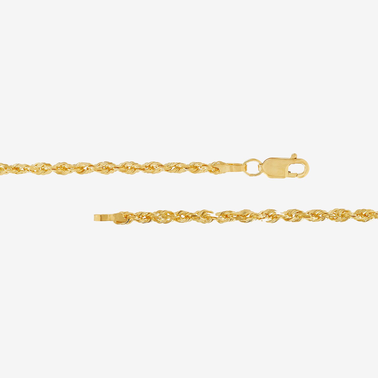 Womens 14K Gold Inch Rope Chain Necklace