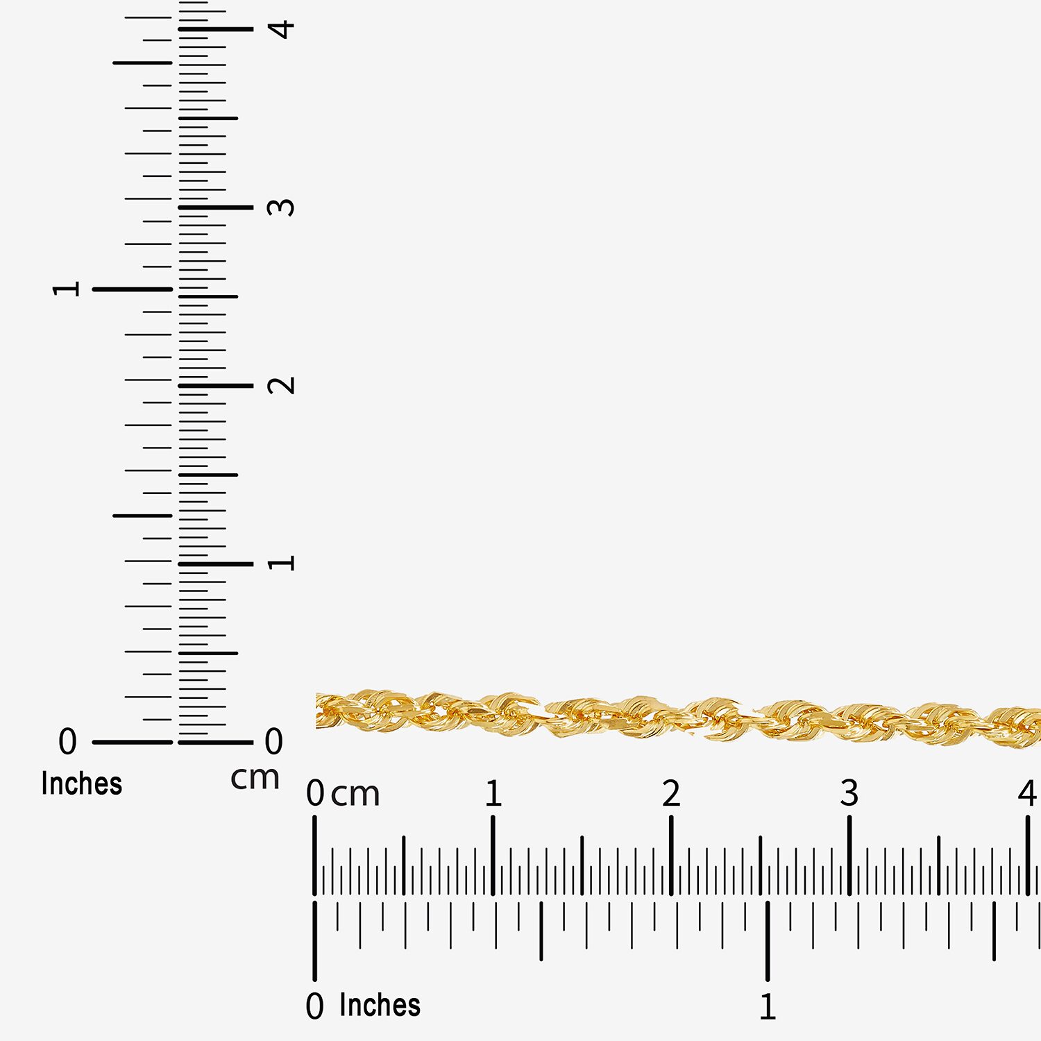 Womens 14K Gold Inch Rope Chain Necklace