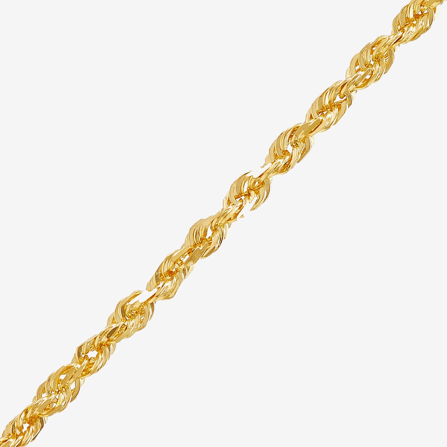 Womens 14K Gold Inch Rope Chain Necklace